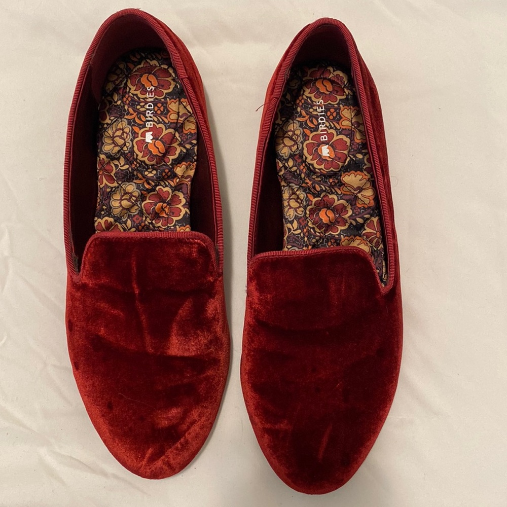 Birdies Burgundy Velvet Starling Flats